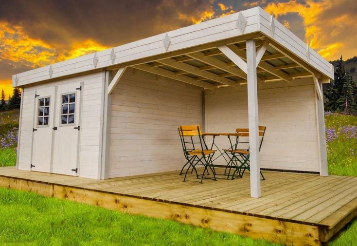 Abri de Jardin en Bois Cabane de Jardin Extérieur Double Portes