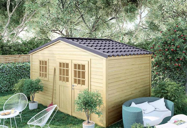 Abri de Jardin en Bois d’Épicéa Brut Shelty+ 11 m²