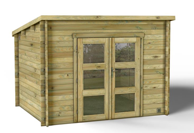 Abri de jardin en bois d’épicéa traité Nicia Modern – 	7,4 m²