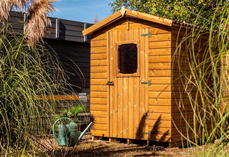 ABRI de jardin en bois, 5 m², adossable, 2 portes