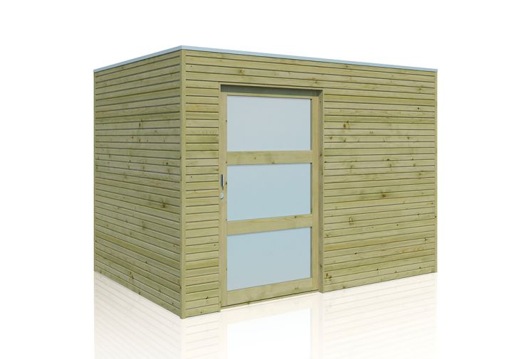 Abri de jardin en bois d’épicéa traité Qube 6 m²