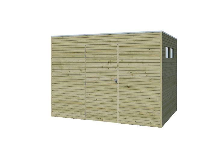 Abri de jardin en bois d’épicéa traité Qube 6,3 m²