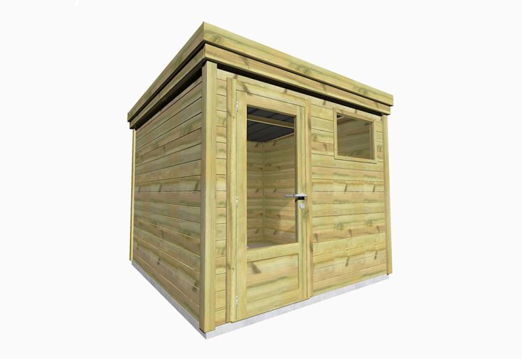 Abri de jardin en bois de pin traité et toiture bac acier – 6,25 m²