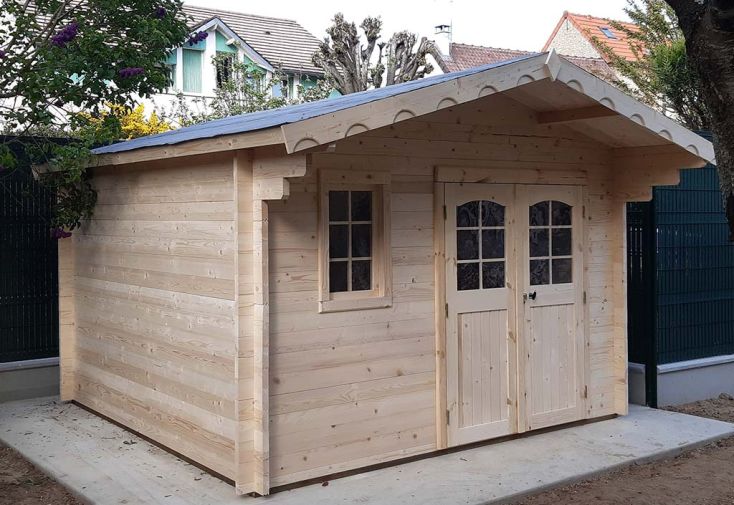 Abri de Jardin en Bois d’Épicéa Brut 15 m²