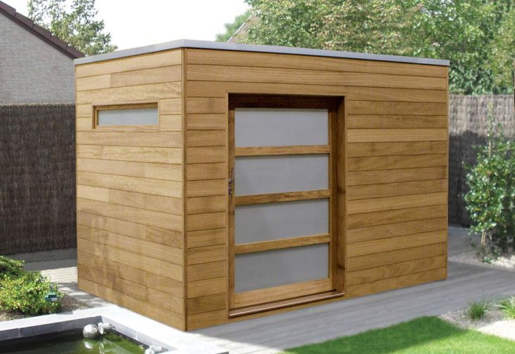 Abri (chalet) de jardin toit plat en bois composite BOX - GARDIVAL