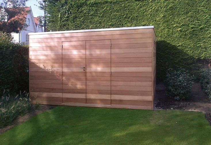 Abri de Jardin en Iroko 15 mm Box D – 400 cm (Profondeur au choix)