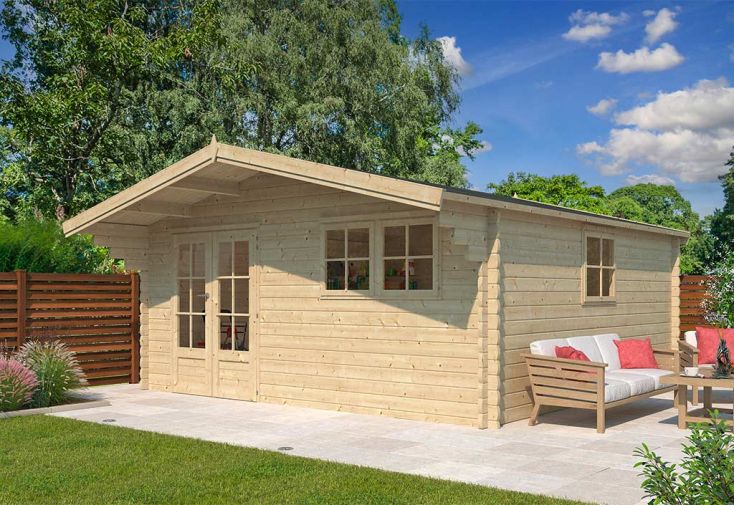 Abri de Jardin en Bois d’Épicéa Toit en Shingle Koski XL 25 m² 