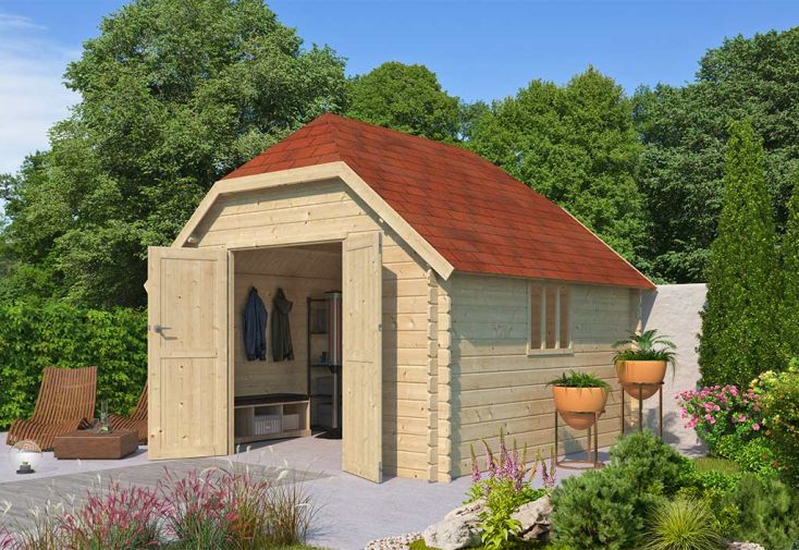 Abri de Jardin en Bois d’Épicéa avec Toit en Shingle Oxford L 12,6 m²