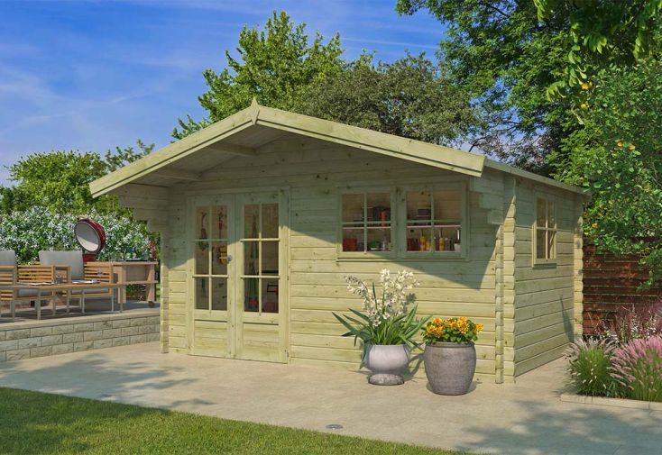 Abri de Jardin en Bois d’Épicéa avec Toit en Shingle Koski 13 m² 