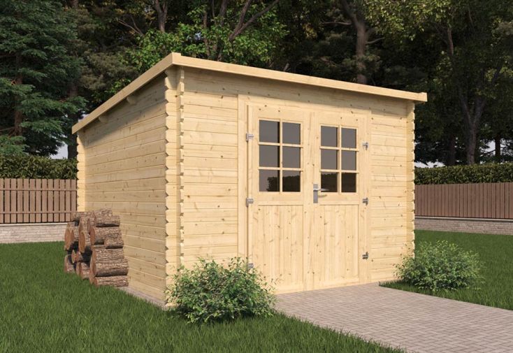 Abri de jardin en bois de pin brut 8,8 m² - Vallo Modern