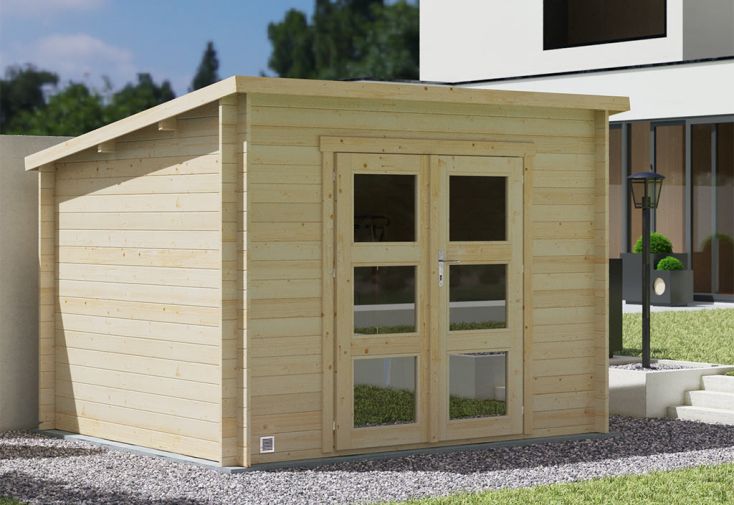 Abri de jardin en bois d'épicéa de 7,4 m² ep. 28 mm – Juno