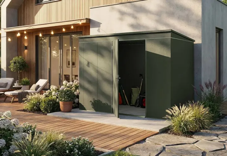Abri de jardin métal galvanisé 5,1 m² - Gary T8 vert