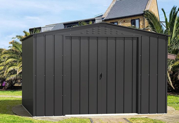 Abri de jardin en métal imitation bois anthracite – 7,75 m²