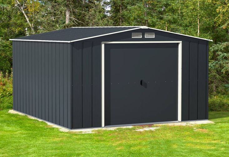 Abri de jardin en métal galvanisé anthracite Duramax 11 m²