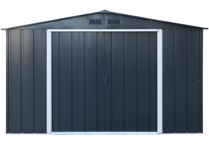 Abri de jardin en métal galvanisé anthracite Duramax 9 m²