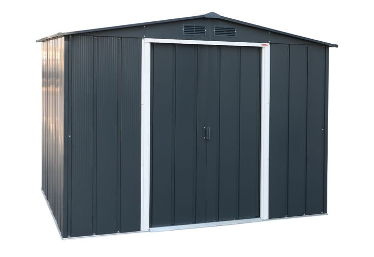 Abri de jardin en métal galvanisé anthracite Duramax 4,7 m²