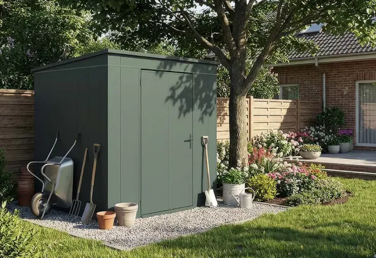 Abri de jardin métal galvanisé 3,3 m² - Gary T3 vert