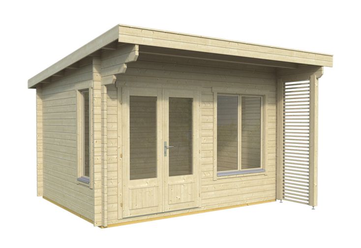 Abri de jardin moderne en bois d’épicéa brut Aston – 15,6 m²