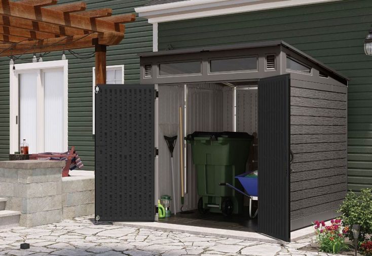 Abri de jardin en résine 25 mm + plancher Modern – 4,88 m²