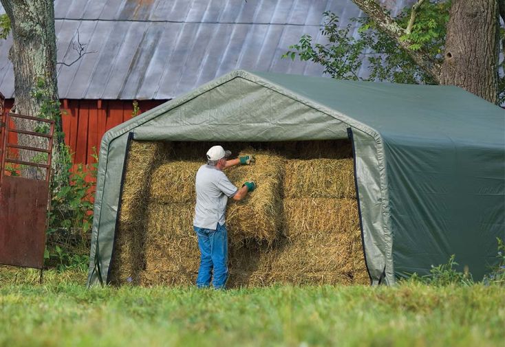 Abri de jardin souple en acier et polyéthylène – 23 m²