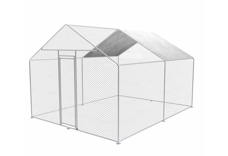 Enclos à poules en métal galvanisé – 3 x 4 x 2,5 m