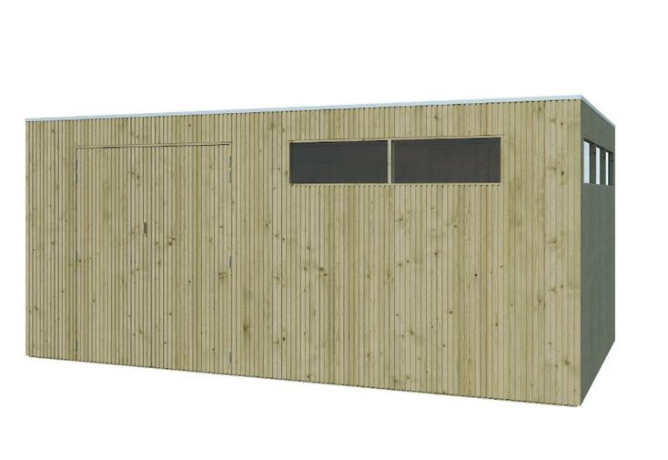 Abri de jardin en bois d’épicéa traité Qube 14 m²