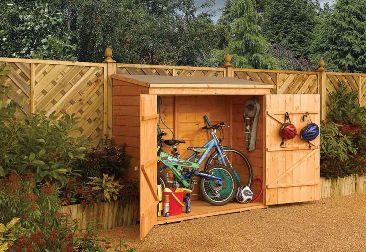 Coffre de Rangement en Bois pour 2 Vélos 182x82x164cm (l,l,h)