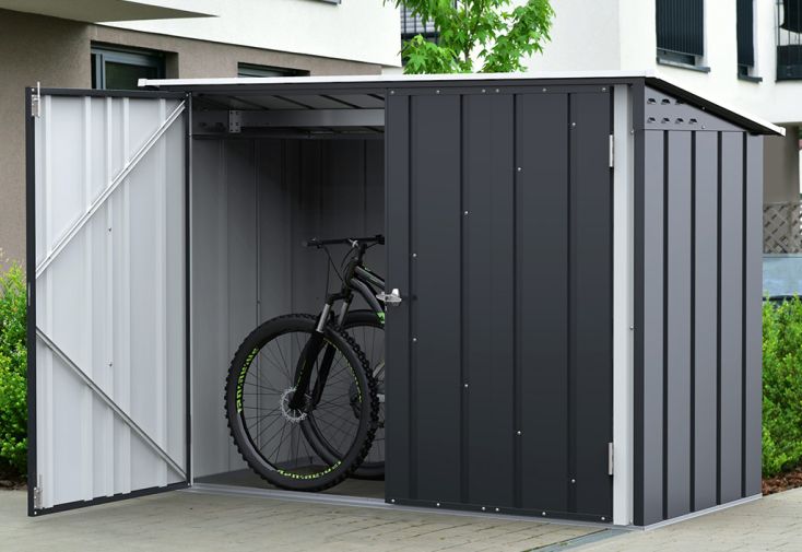 Abri vélos en acier galvanisé anthracite – 203 x 101 x 145 cm