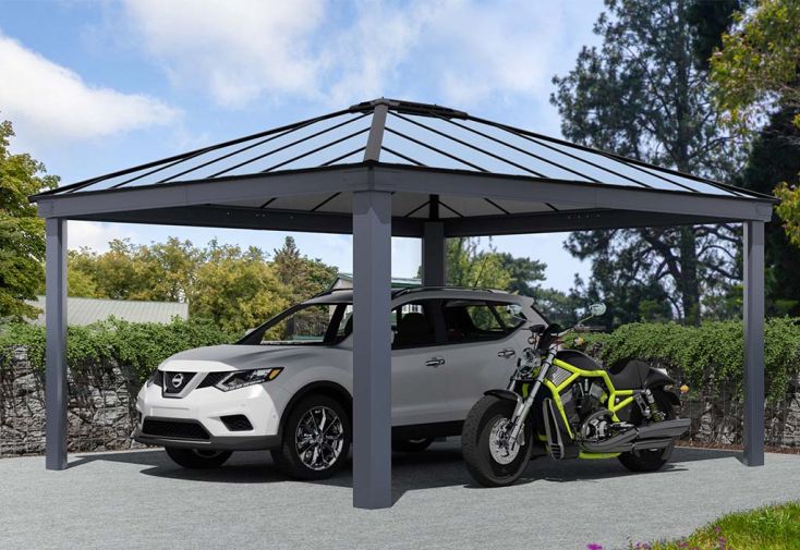 Carport en aluminium et polycarbonate Colorado