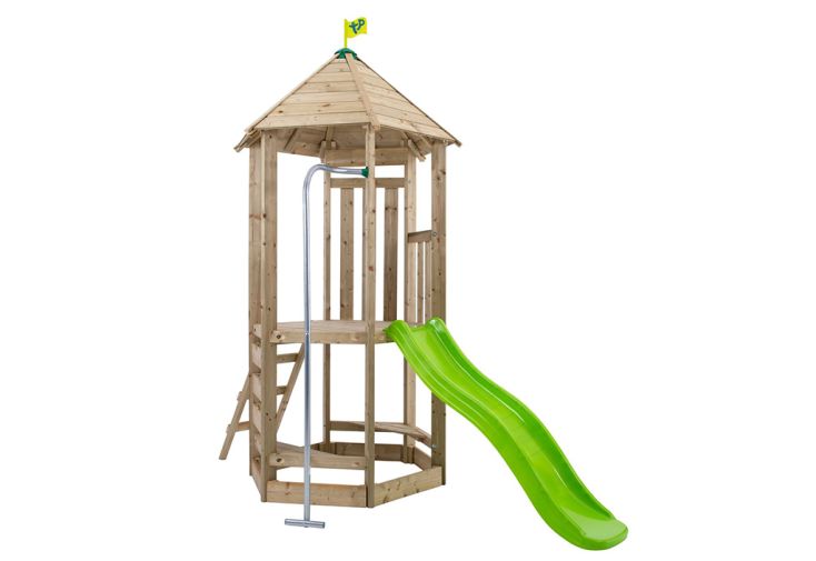 Aire de jeux en bois : mur d’escalade et toboggan – TP Castlewood