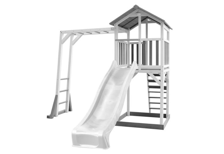 Aire de Jeux en Bois de Hemlock Toboggan et Barres de Singe Beach Tower