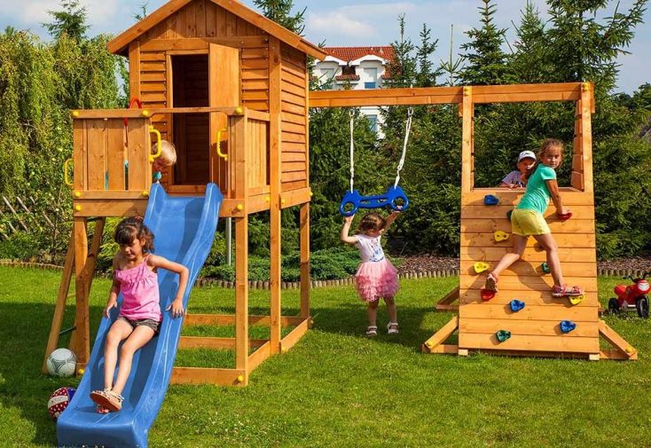 Toboggan enfant aire de jeux - toboggan en bois - Mobilier