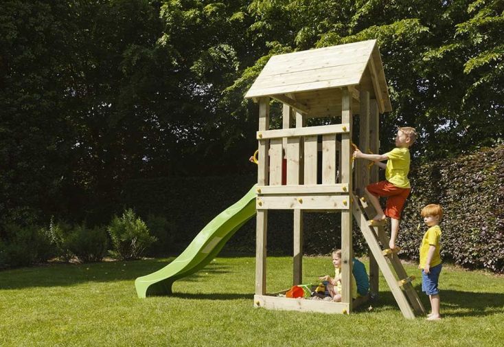 Aire de Jeux Kiosk en Bois Autoclave avec Toboggan