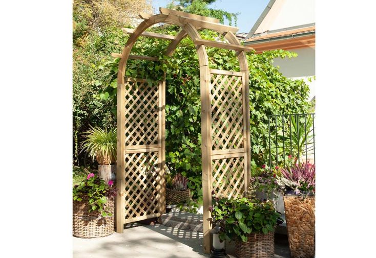 Arche de jardin bois pour plantes grimpantes 138 x 248 cm - Rose Classic