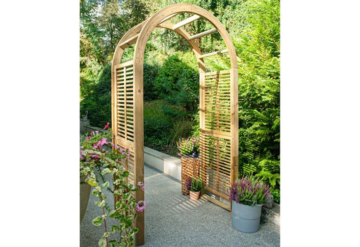 Arche de jardin bois plantes grimpantes 138 x 248 cm - Rose Contemporary