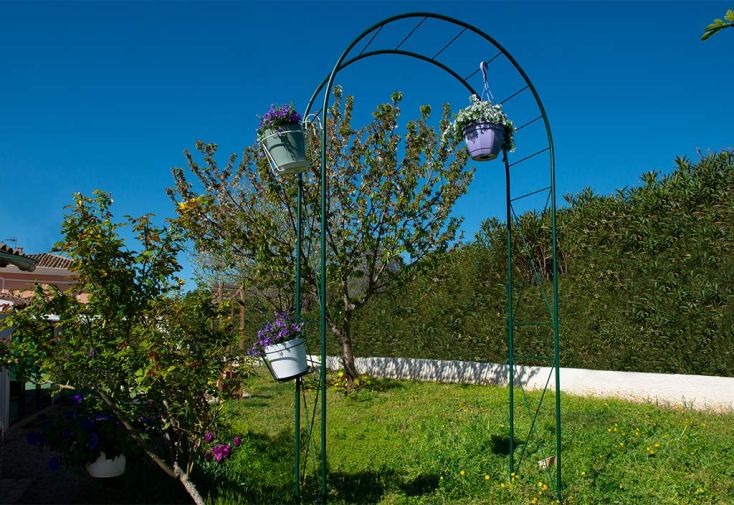 Arche de jardin en métal Louis Moulin - Losange vert 130 x 250 cm