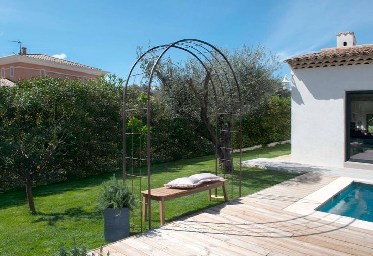 Arche de jardin en métal Louis Moulin - Treillage fer vieilli 180 x 250 cm