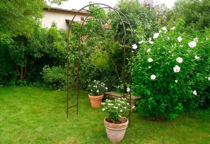 Arche de jardin en métal Louis Moulin - Classique fer vieilli 130 x 250 cm
