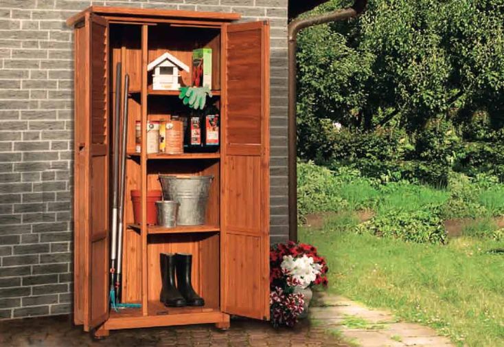 Armoire De Rangement D'extérieur En Bois Massif, Armoire À