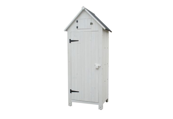 Armoire de jardin en bois 10 mm blanc 179 cm