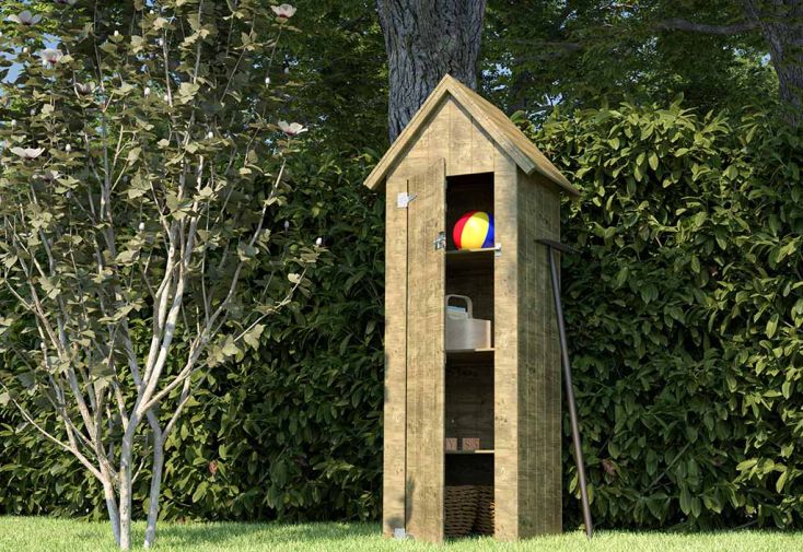 Armoire de jardin en bois de pin traité Opale - 70 x 54 x 181 cm