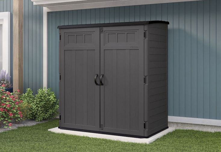 Armoire de jardin en résine + plancher Suncast – 179 x 112 x 197 cm