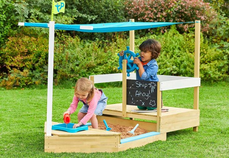 Bac à sable en bois coulissant pour enfants – TP Bateau Pirate Ahoy - TP  Toys