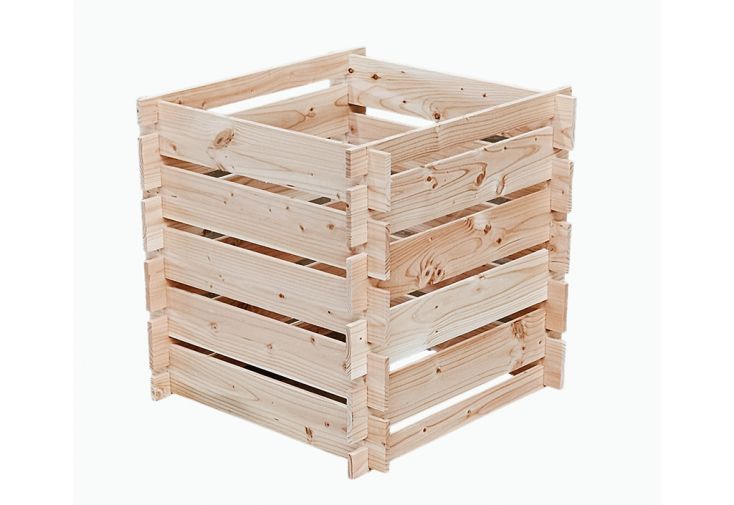 Composteur en bois de châtaigner 120 L Adèle – 60 x 60 x 60 cm