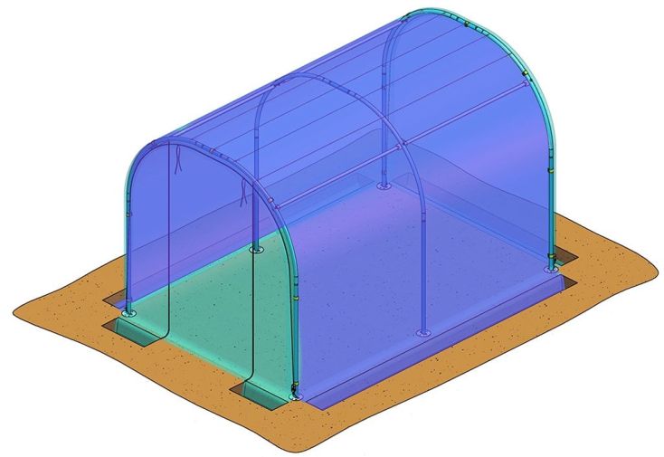 Bâche de couverture serre tunnel Richel 2 x 3 m pieds droits