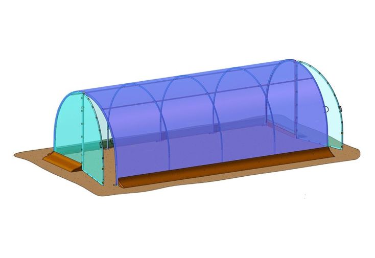 Bâche de Couverture pour Serre de Jardin Tunnel Richel 3x6 Pied Droit