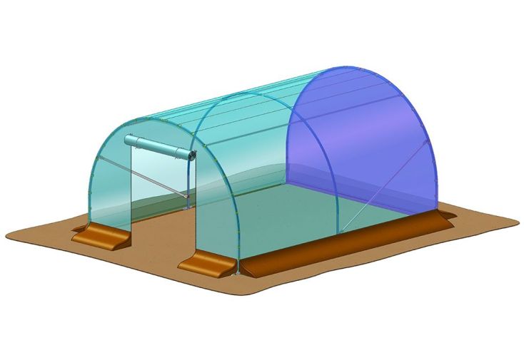 Bâche de Pignon Arrière pour Serre de Jardin Tunnel Richel 3x4 Pied Droit