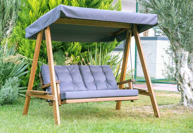 Balancelle de jardin 2 personnes en bois traité – Pera 2000