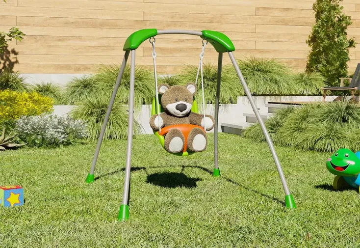 Portique balançoire bébé en acier Baby'K pliable 1,24m