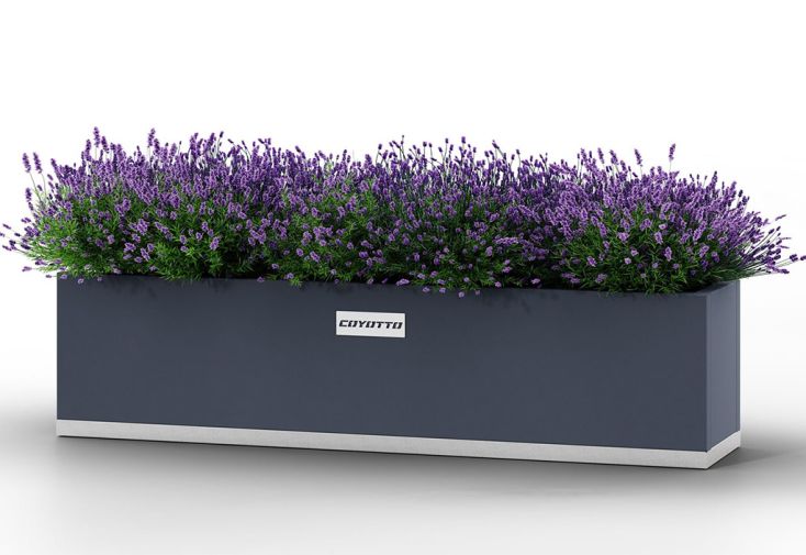 Jardinière de balcon en métal - Balconnière acier galvanisé gris
